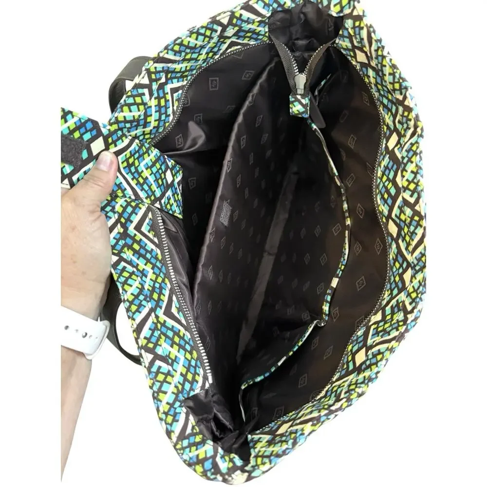 Vera Bradley Iconic Commuter Tote Padded Laptop Sleeve in Rainforest Pattern EUC